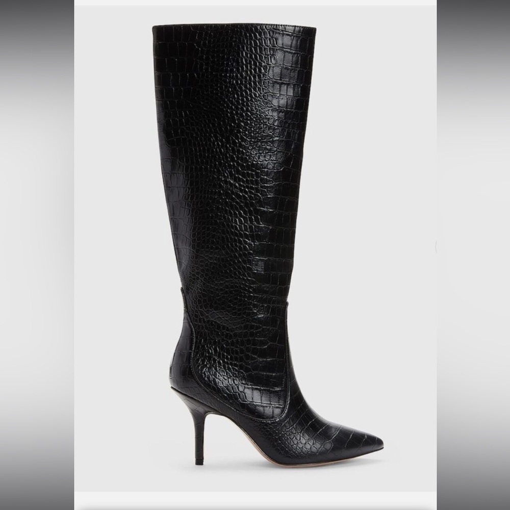 Express Knee High Croc Embossed boots